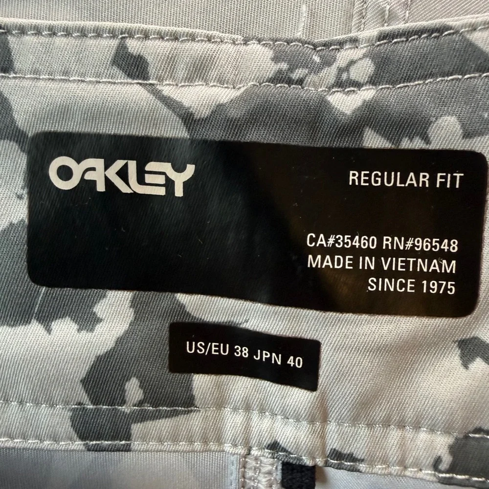 Oakley Mens Gray Black Abstract Print Board Shorts Size 38 FOA401840 Regular Fit